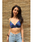 Vintage printed cropped top S