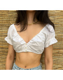 Vintage cropped λευκό top M