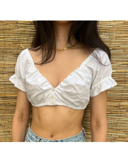 Vintage cropped λευκό top M