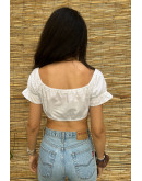 Vintage cropped λευκό top M