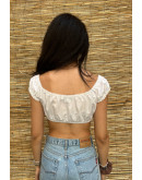 Vintage cropped λευκό top S