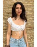 Vintage cropped λευκό top S