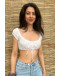 Vintage cropped λευκό top S