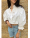 Vintage λευκό top με κεντημένες λεπτομέρειες 4XL