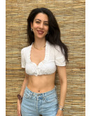 Vintage cropped λευκό top XS
