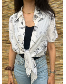 Vintage cropped εμπριμέ top Μ