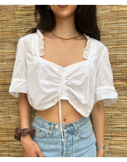 Vintage cropped λευκό top 4XL