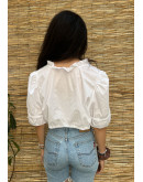 Vintage cropped λευκό top 4XL