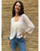 Vintage crochet ζακέτα L-XL