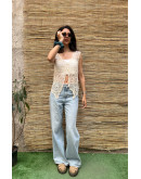 Vintage crochet vest L