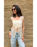 Vintage crochet vest L