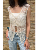 Vintage crochet vest L