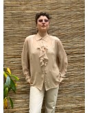 Vintage semi see through baize shirt L