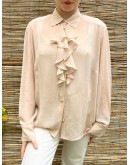 Vintage semi see through baize shirt L