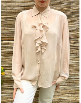 Vintage semi see through baize shirt L