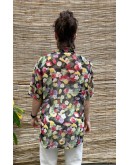 Vintage semi see through floral shirt L