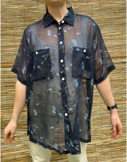 Vintage semi see through floral shirt