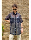 Vintage semi see through floral shirt