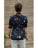 Vintage semi see through floral shirt M
