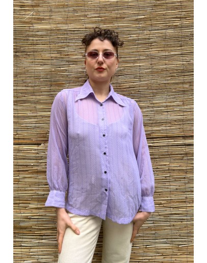 Vintage semi see through stripped shirt M
