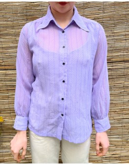 Vintage semi see through stripped shirt M