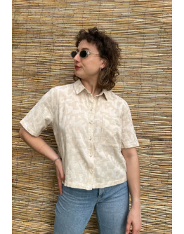 Vintage baize linen shirt L