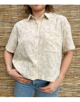 Vintage baize linen shirt L