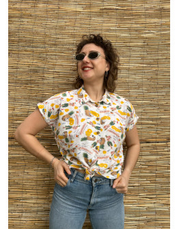 Vintage printed top M