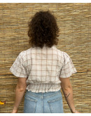 Vintage plaid cropped top L