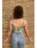 Vintage εμπριμέ cropped corset top S