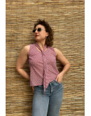 Vintage printed sleeveless top L