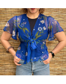 Vintage ημιδιαφανές φλοράλ τοπ Guess M