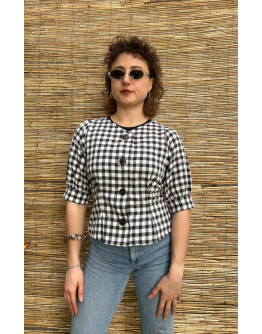 Vintage plaid top M