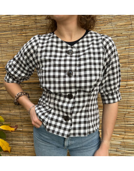 Vintage plaid top M