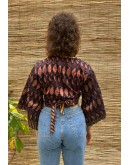 Silk wrap printed top 