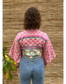 Silk wrap printed top 