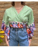 Silk wrap printed top 