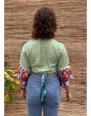 Silk wrap printed top 
