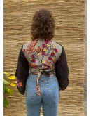 Silk wrap printed top 