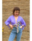 Silk wrap printed top 