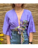 Silk wrap printed top 