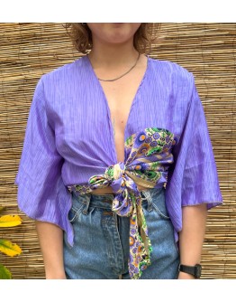 Silk wrap printed top 