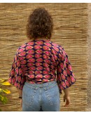 Silk wrap printed top 