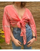 Silk wrap printed top 
