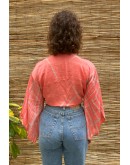 Silk wrap printed top 