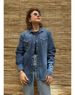 Vintage unisex denim πουκάμισο S