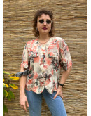 Vintage silk floral top M