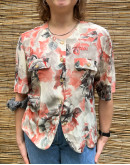 Vintage silk floral top M