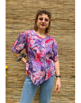 Vintage printed top S-M
