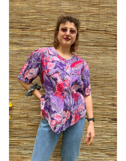 Vintage printed top S-M
